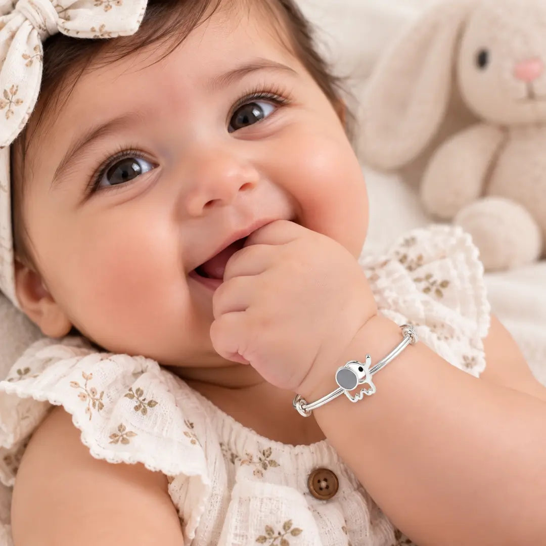 Mashha 925 Silver Tiny Trunk Baby Bangles Mashha