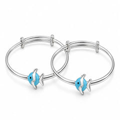 Mashha 925 Silver water baby Fish kid's Kada Mashha