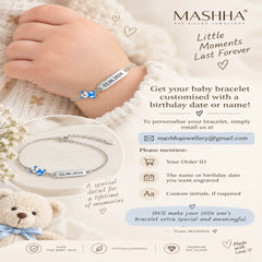 Cuddle Charm 925 Silver Baby Bracelet – Blue Teddy Edition Mashha