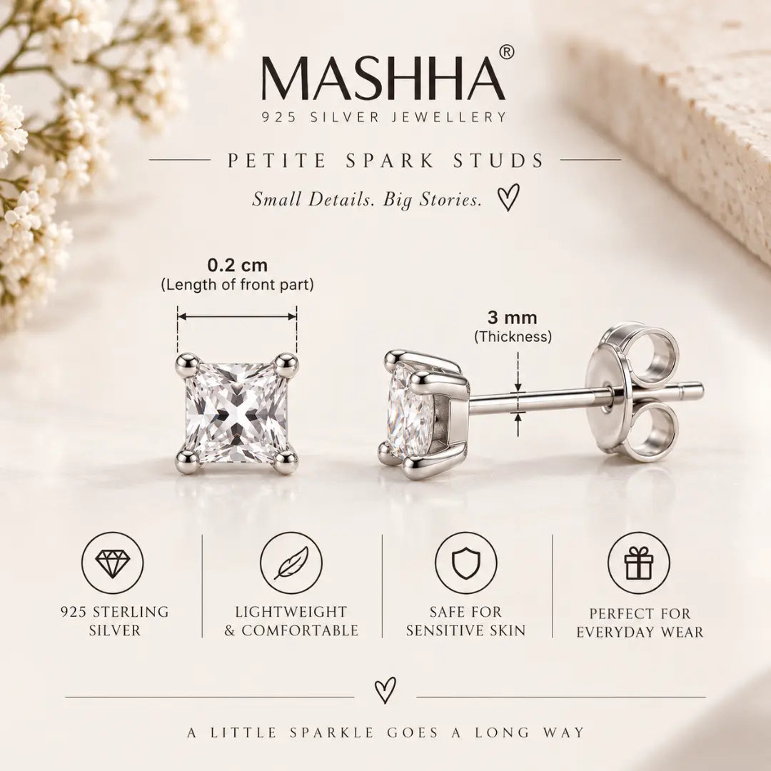 Mashha 925 Silver Tiny Luxe Stud Mashha