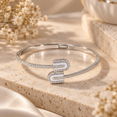 Mashha 925 Silver Lustre U-Curve Silver Bangle