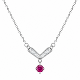 Queen’s Ruby Crest – Mashha 925 Silver Necklace