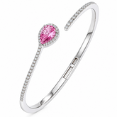 Mashha 925 Silver Rosé Droplet Bangle