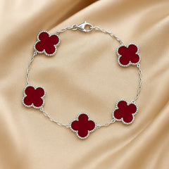 Crimson Clover 925 Silver Bracelet Mashha