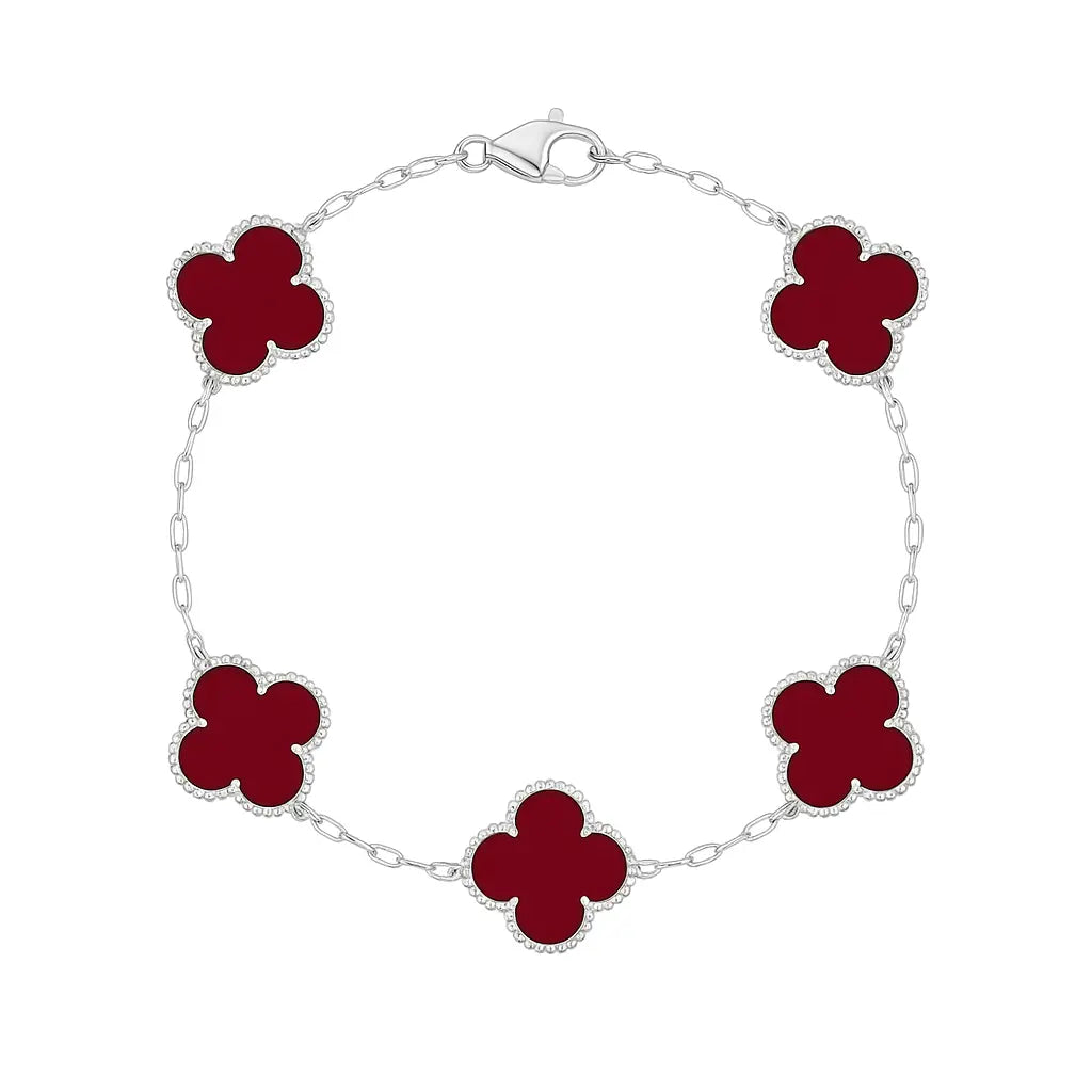 Crimson Clover 925 Silver Bracelet Mashha