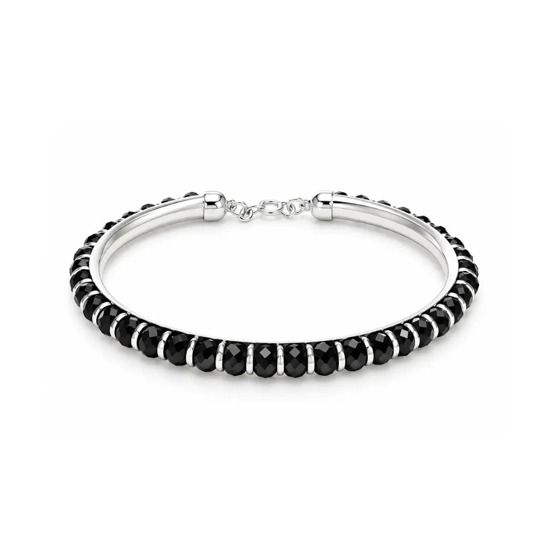 Mashha 925 Silver Classic Black Baby Kada Mashha