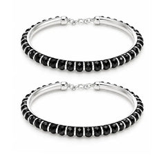 Mashha 925 Silver Classic Black Baby Kada Mashha