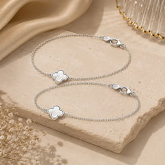 Mashha 925 Silver Clover Anklet Mashha