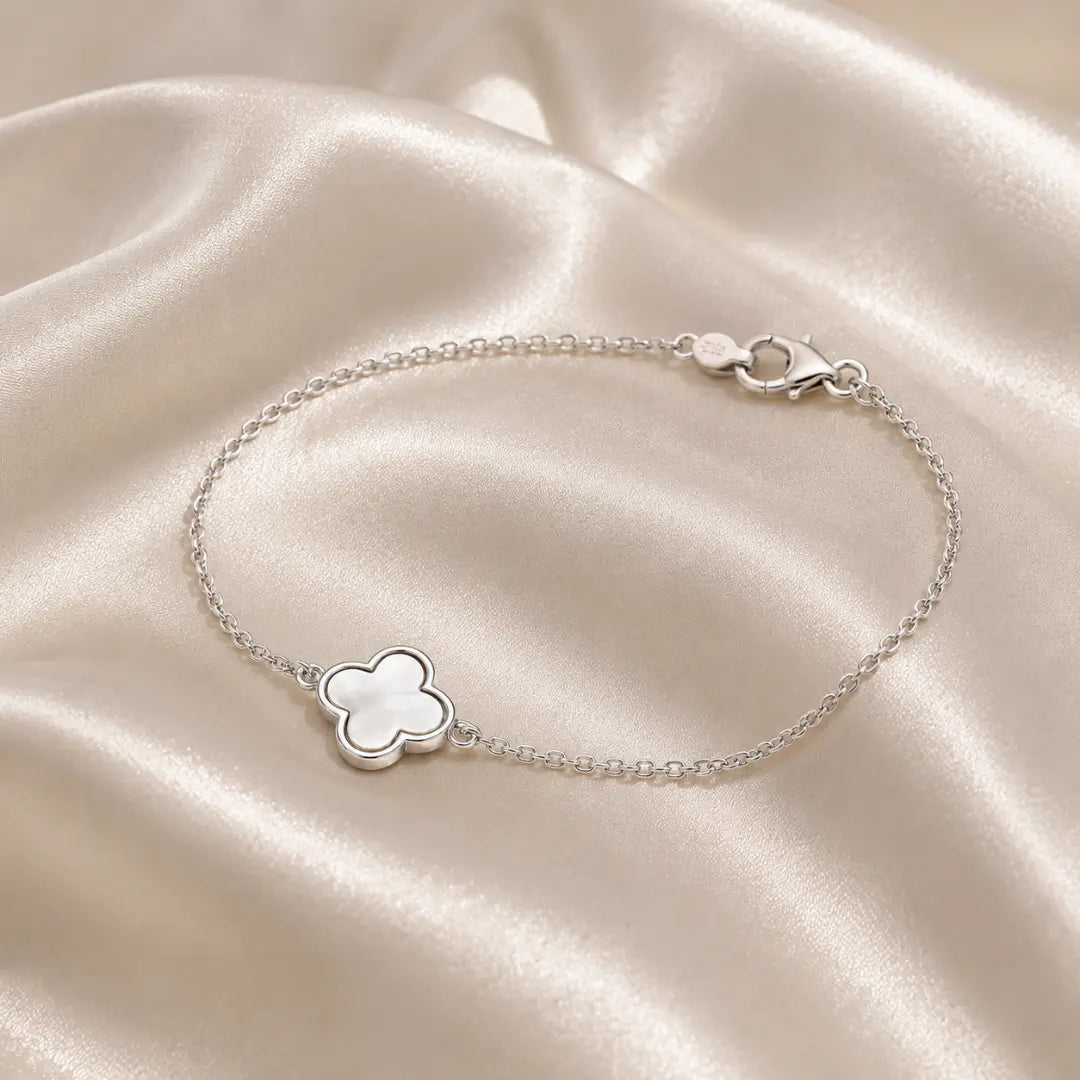 Mashha 925 Silver Clover Anklet Mashha