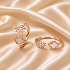 Mashha 925 Silver Clover Frost Toe Rings Mashha