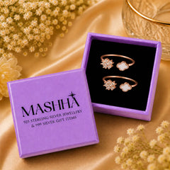 Mashha 925 Silver Clover Frost Toe Rings Mashha