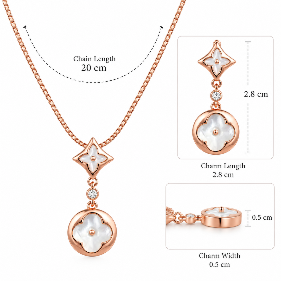 Mashha 925 Silver Clover Kiss Necklace Mashha