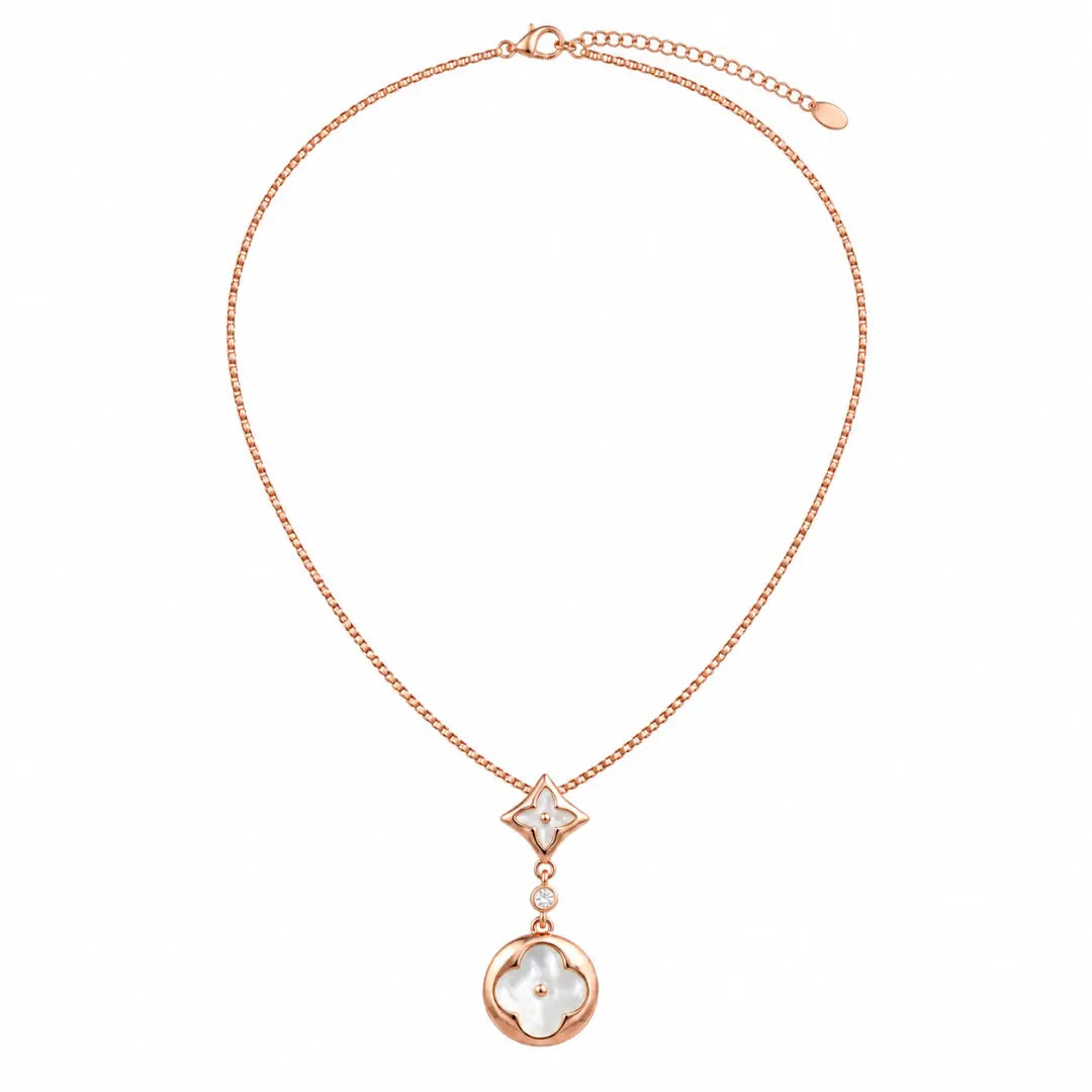 Mashha 925 Silver Clover Kiss Necklace Mashha