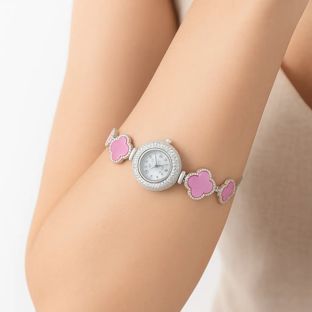 Crystal Bloom Timepiece Bracelet Watch Mashha