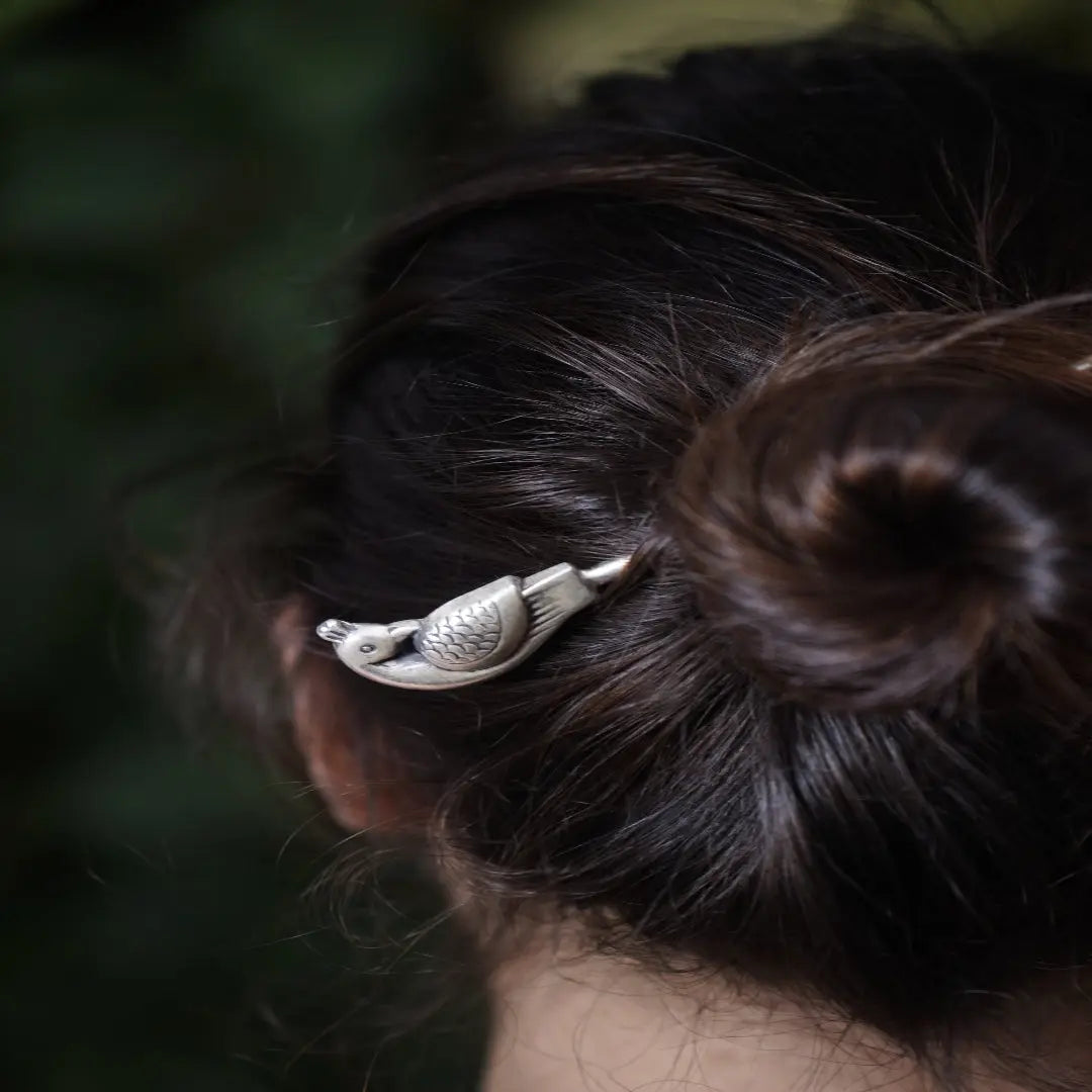 Silver Parrot Motif Hair Accessory Mashha