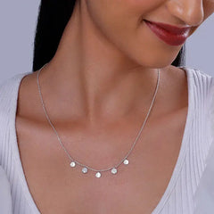 Mashha 925 Silver Dangling Disc Necklace Mashha