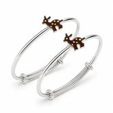 Mashha 925 Silver Deer Charm Bangles Mashha