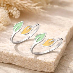 Mashha 925 Silver Dual Leaf Toe Ring Mashha