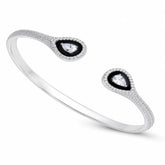Mashha 925 Silver Eterna Noir Cuff bangle Mashha