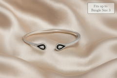 Mashha 925 Silver Eterna Noir Cuff bangle Mashha