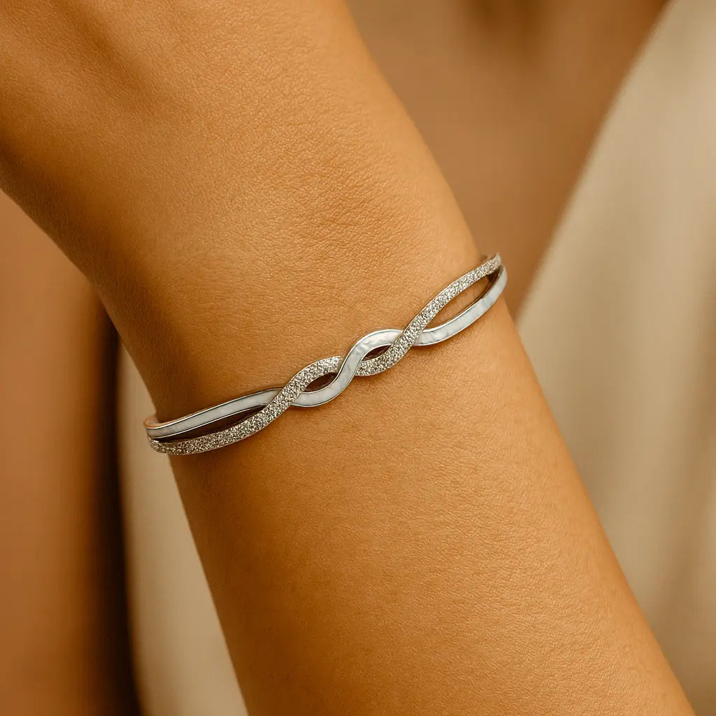 Mashha 925 Silver Eterna Weave Bangle Mashha