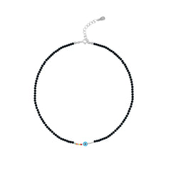 Mashha 925 Silver Evil Eye Beaded Silver Anklet Mashha