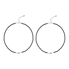 Mashha 925 Silver Evil Eye Beaded Silver Anklet Mashha