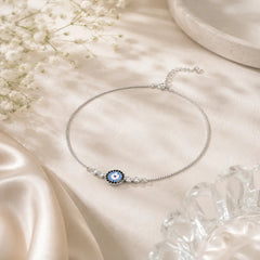 Mashha 925 Silver Evil Eye Silver Anklet Mashha
