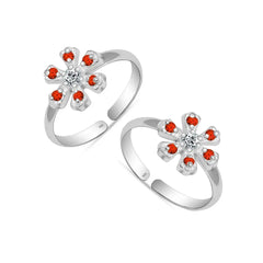 Mashha 925 Silver Floral Spark Toe Ring Mashha