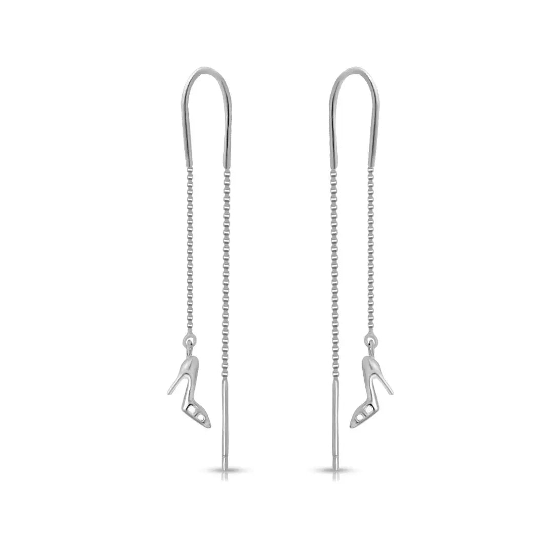Mashha 925 Silver Glam Stiletto Sui Dhaga Earrings Mashha