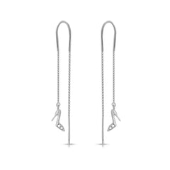 Mashha 925 Silver Glam Stiletto Sui Dhaga Earrings Mashha