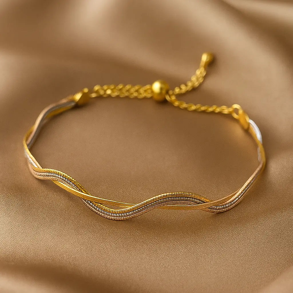 Mashha 925 Silver Aurelia Two-Tone Italian Bracelet Mashha