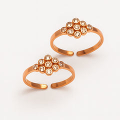 Mashha 925 silver Rose Gold-Plated Floral Toe Rings