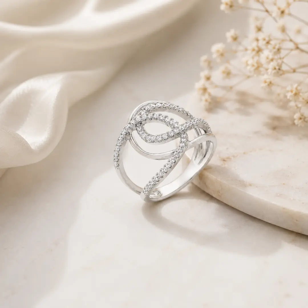 Intertwined Grace 925 Silver Ring Mashha