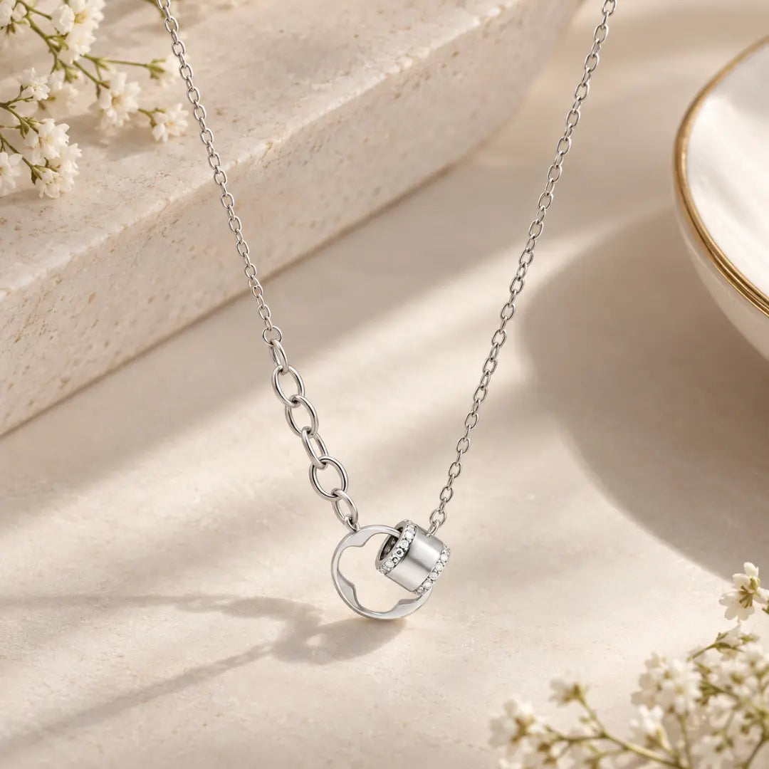 Mashha 925 Silver Loop Luxe Necklace Mashha