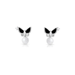 Mashha 925 Silver Midnight Titli Studs Mashha