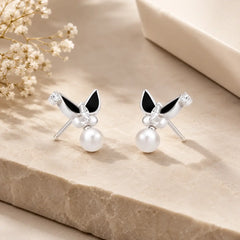 Mashha 925 Silver Midnight Titli Studs Mashha