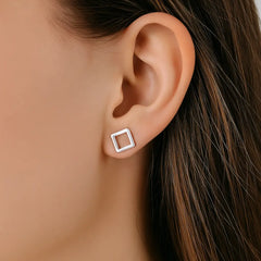 Mashha 925 Silver Minimalist Square Studs Mashha