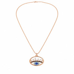 Mashha 925 Silver Nazar Crown Pendant Necklace Mashha