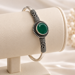 Mashha 925 Silver Emerald Serpent Cuff