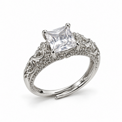 Mashha 925 Silver Royal Elegance Adjustable Ring