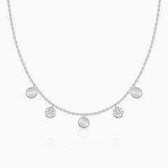 Mashha 925 Silver Dangling Disc Necklace