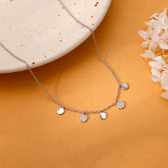 Mashha 925 Silver Dangling Disc Necklace