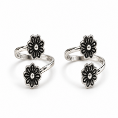 Mashha 925 Silver Vintage Daisy Wrap Toe Ring
