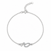 Mashha 925 Silver Harvard Love Chain Bracelet