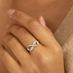 Mashha 925 Silver Rhodium Plated Eternelle Infinity Ring Mashha