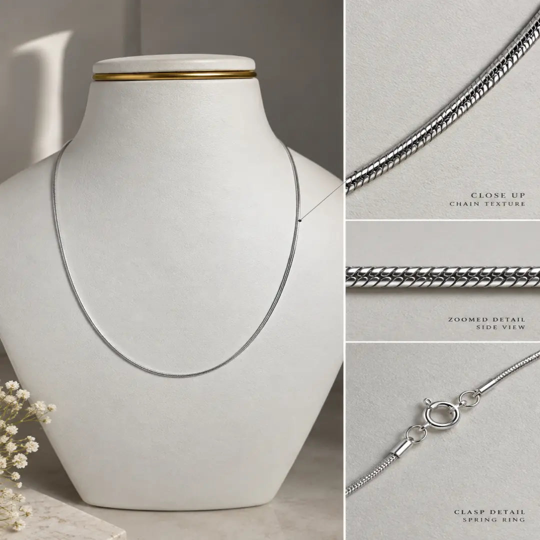 Mashha 925 Silver Rhodium Plated Milano Chain Mashha