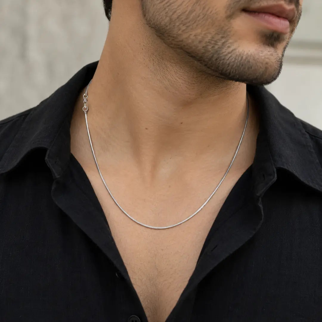 Mashha 925 Silver Rhodium Plated Milano Chain Mashha