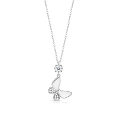 Mashha 925 Silver Rhodium Plated Silver Butterfly Pendant Mashha