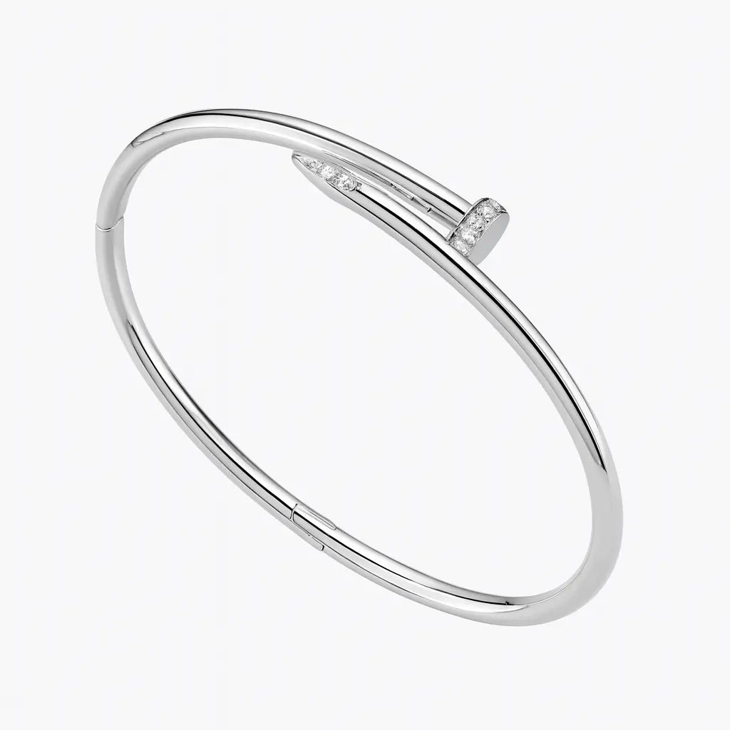 Elegant Nail-Inspired 925 Silver Bangle Mashha